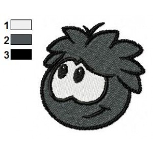 Black Puffle Embroidery Design 03